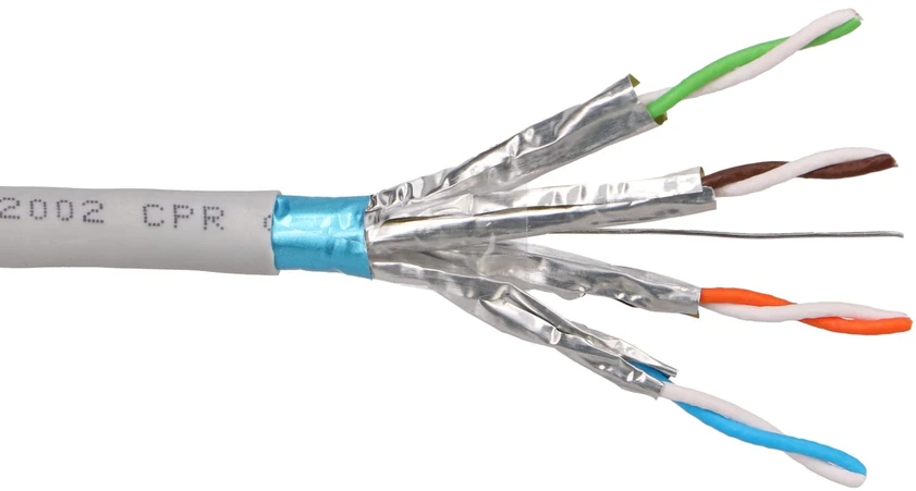 „Extralink CAT6A FFTP (F/FTP)“ vidinis | Susuktos poros tinklo kabelis | 25 m