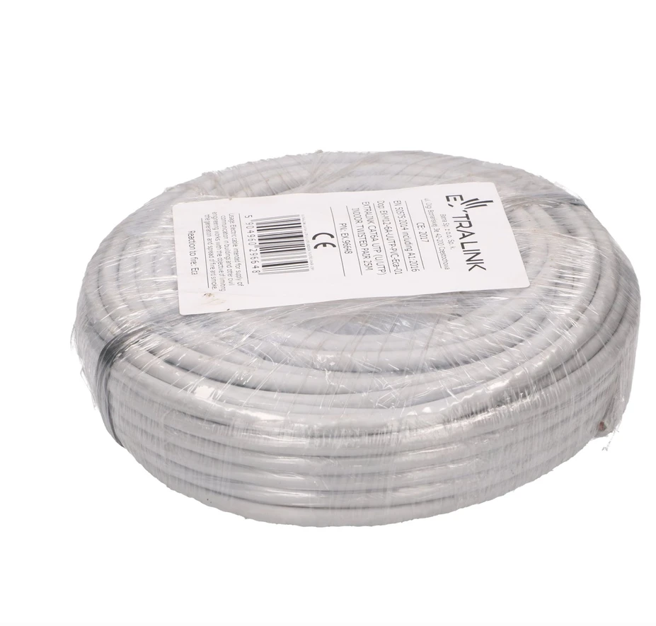 „Extralink CAT6A UTP (U/UTP)“ vidinis | Susuktos poros tinklo kabelis | 25 m
