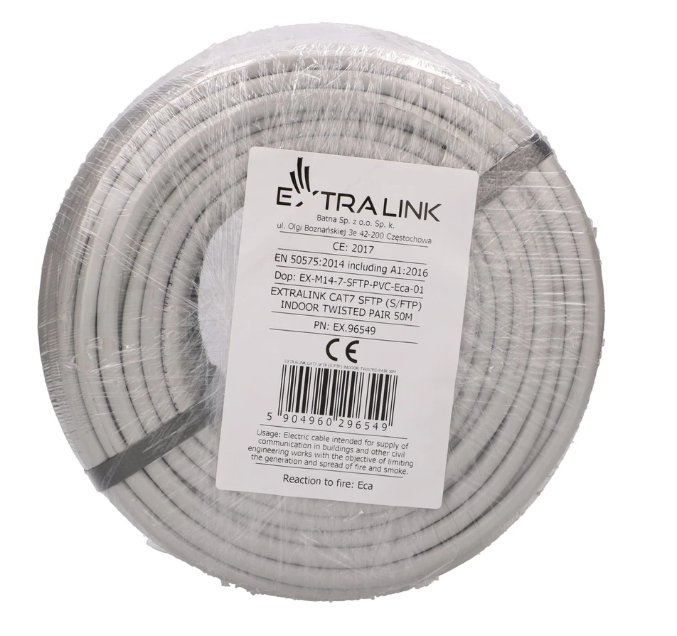 Extralink CAT7 SFTP (S/FTP) INDOOR TWISTED PAIR 50M tinklo kabelis