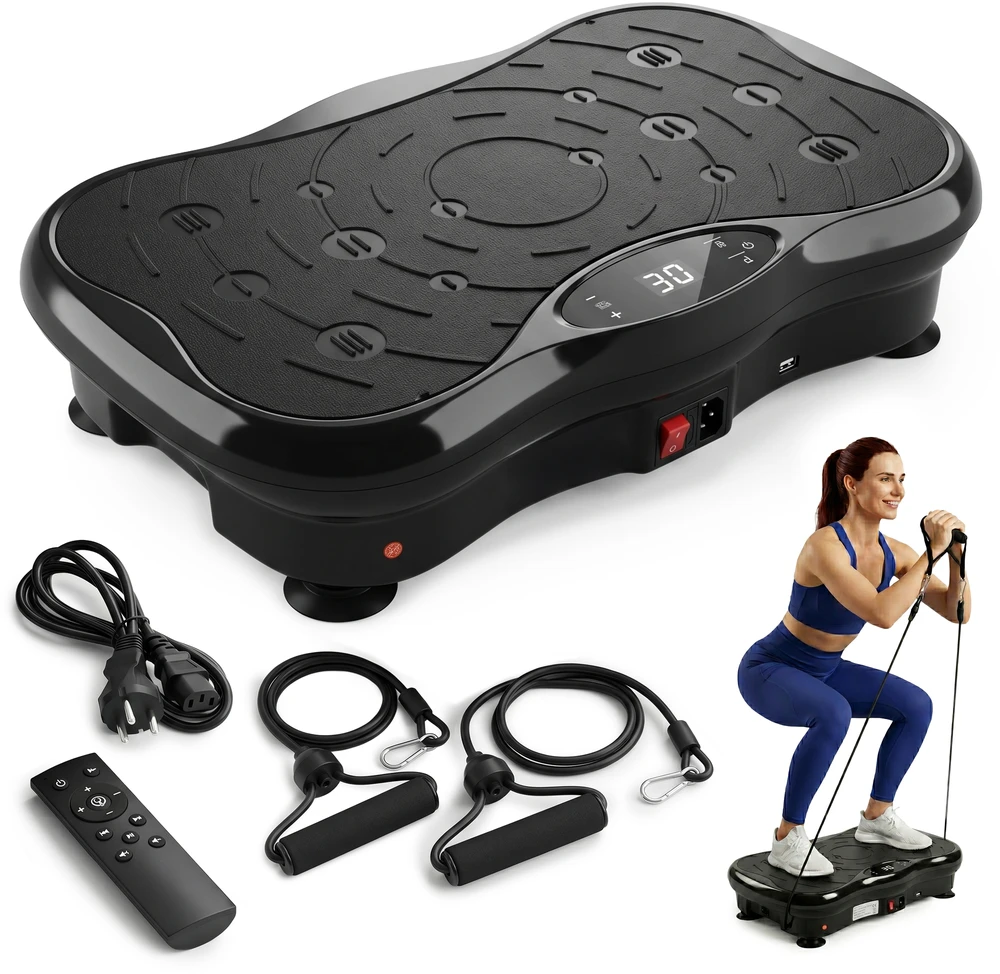 Extralink Moonwalk Spin Move Platofrma Wibracyjna do Ćwiczeń Fitness 200W juoda