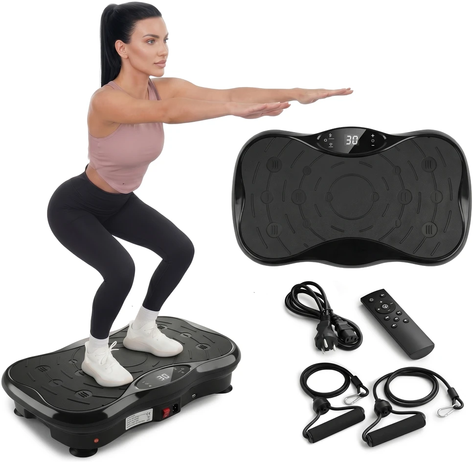 Extralink Moonwalk Spin Move Platofrma Wibracyjna do Ćwiczeń Fitness 200W juoda