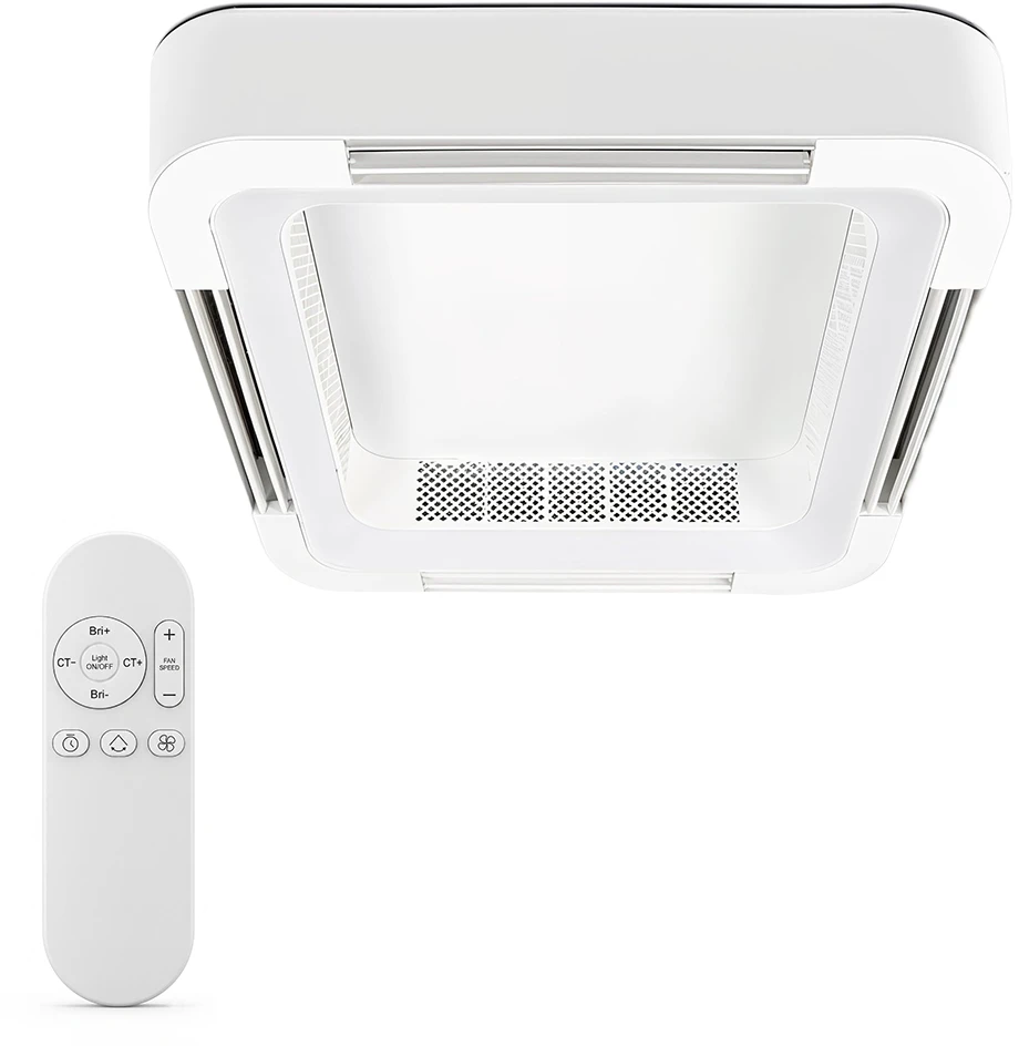 Extralink Cube Air 23 Smart WiFi, lubinis ventiliatorius, baltas, programėlė, 59 cm