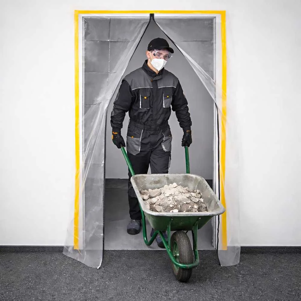 Extralink Drzwi przeciwpyłowe remontowe XXL, kurtyna przeciwkurzowa, 230x135, prosta