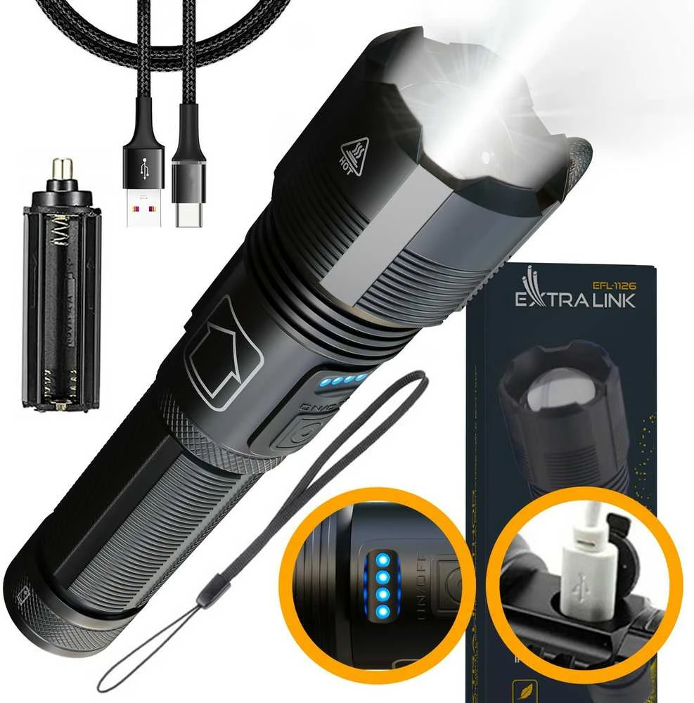 Extralink LED žibintuvėlis EFL-1126 Thor, 1000lm