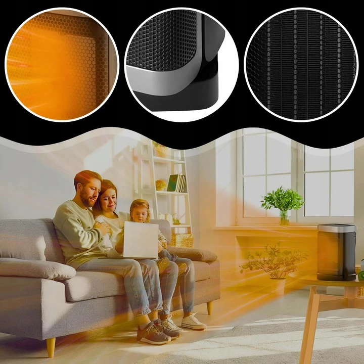 EXTRALINK ELEKTRINIS ŠILDYTUVAS SU KERAMINIU FARELKA 1500 W LED NUOTOLINIO VALDYMO PULTU