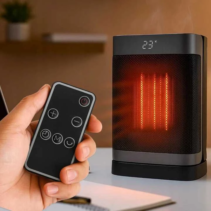 EXTRALINK ELEKTRINIS ŠILDYTUVAS SU KERAMINIU FARELKA 1500 W LED NUOTOLINIO VALDYMO PULTU