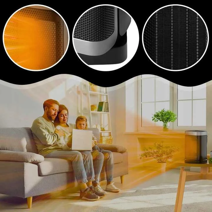 EXTRALINK ELEKTRINIS ŠILDYTUVAS SU KERAMINIU FARELKA 1500 W LED NUOTOLINIO VALDYMO PULTU