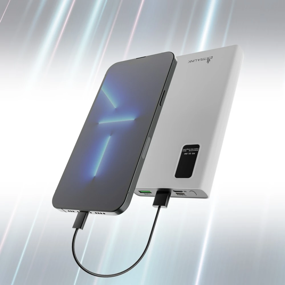 Extralink powerbank EPB-067B 10000mAh greito įkrovimo balta