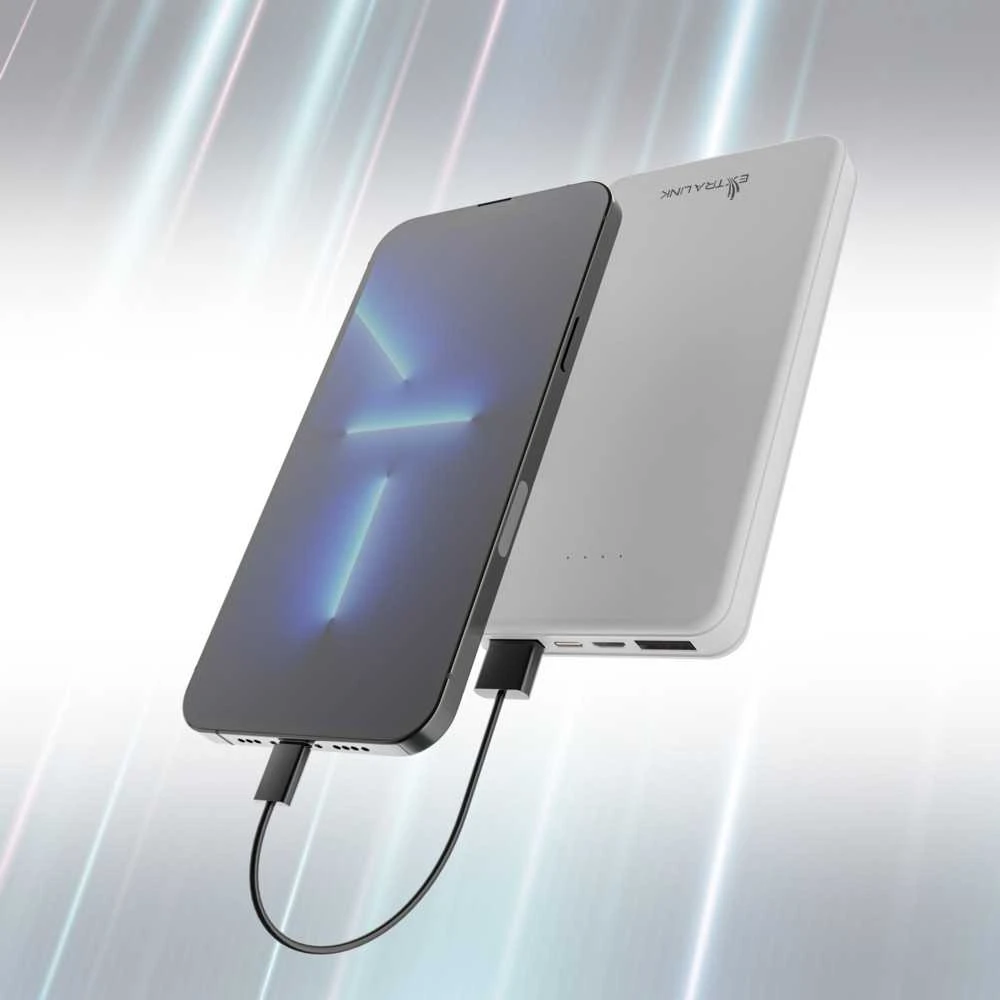 Extralink EPB-078W 10000mAh Baltas | Nešiojamoji baterija | Nešiojamoji baterija, USB-C