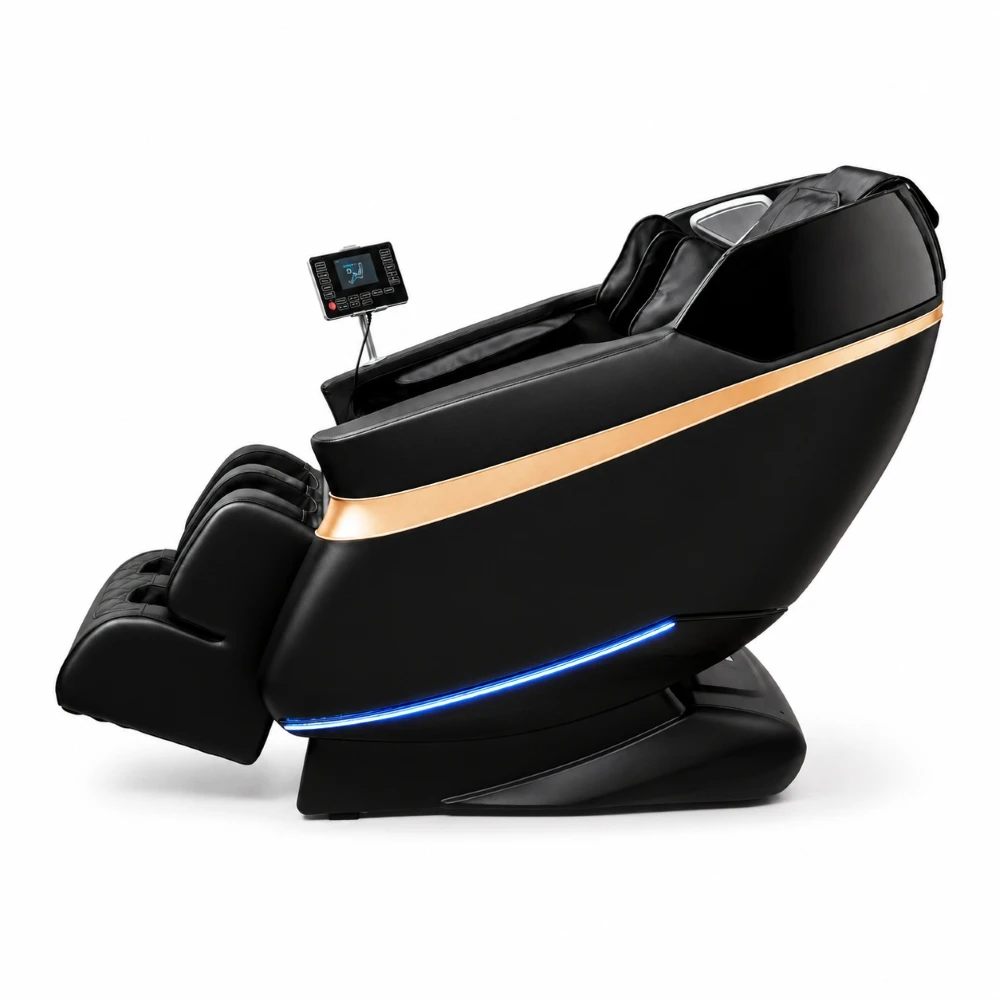 EXTRALINK FOTEL MASUJĄCY 3D ZERO GRAVITY JUODA-Auksinė