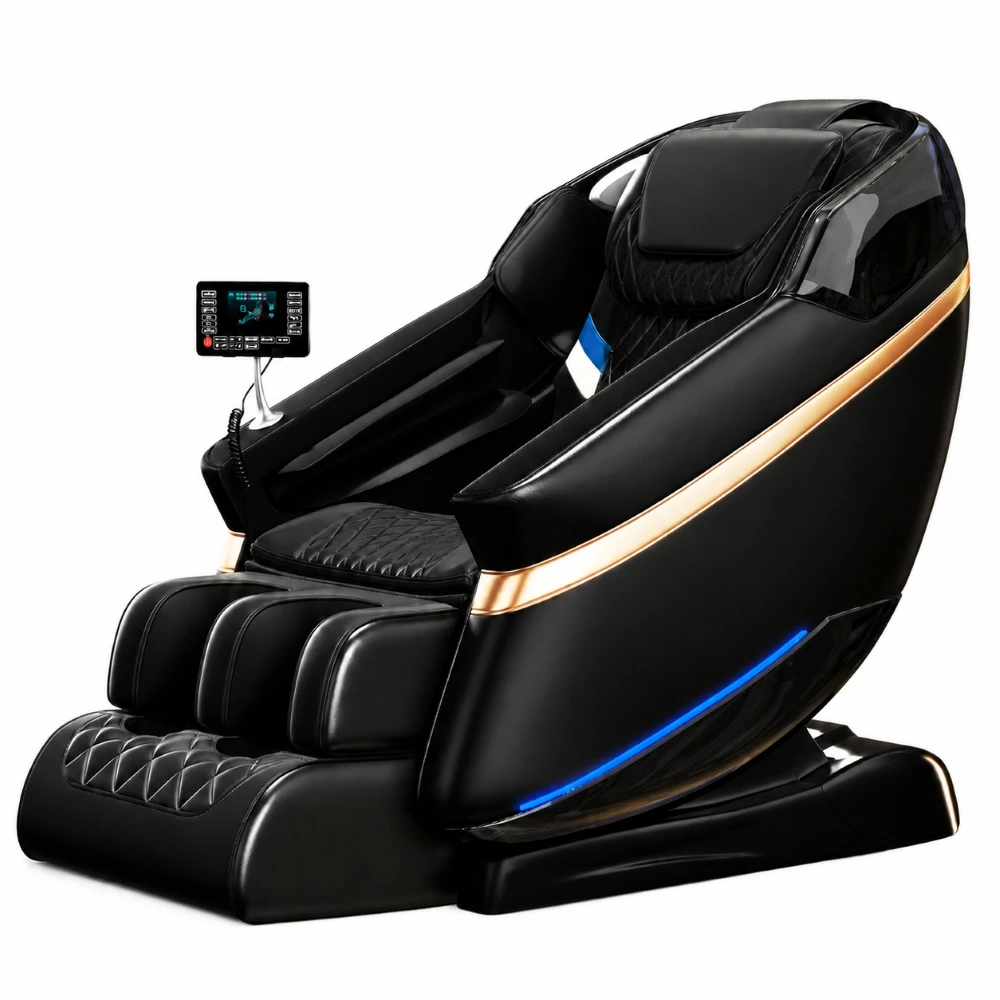 EXTRALINK FOTEL MASUJĄCY 3D ZERO GRAVITY JUODA-Auksinė
