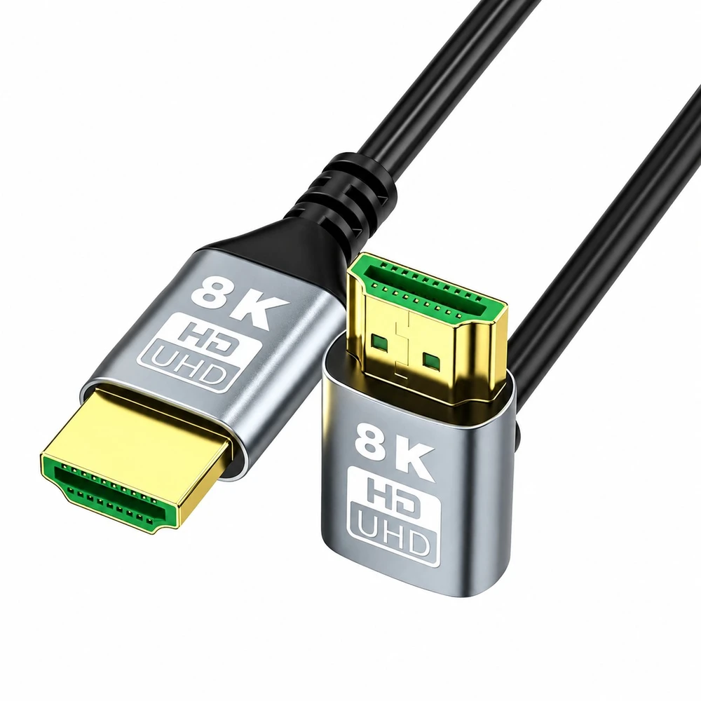 EXTRALINK HDMI kabelis 2.1 8K HDR 2M KAMPINIS GÓRNY SKRĘT