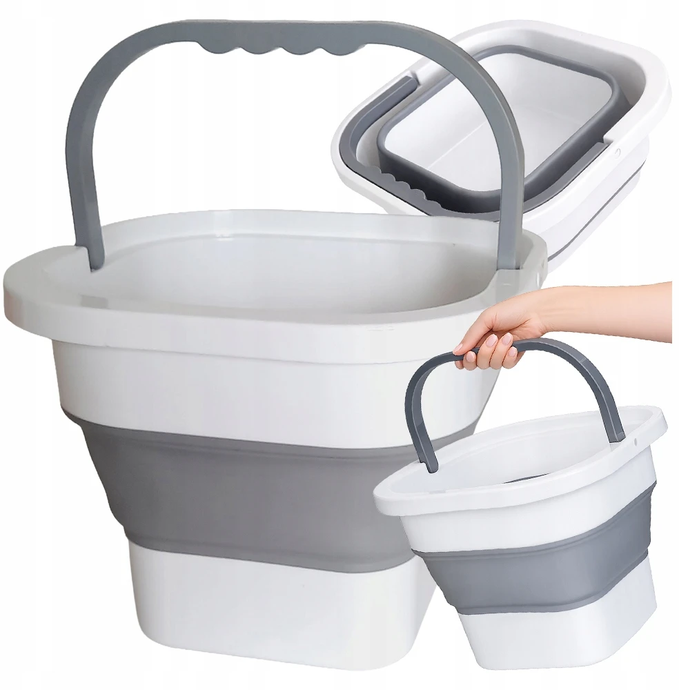 Extralink Juodas Forest, Portable travel bucket, 10L, foldable silicone bucket, camping