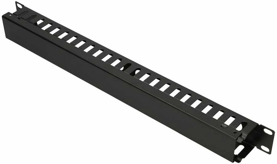 Extralink | Kabelių organizatorius | 1U 19" su metaliniu dangteliu
