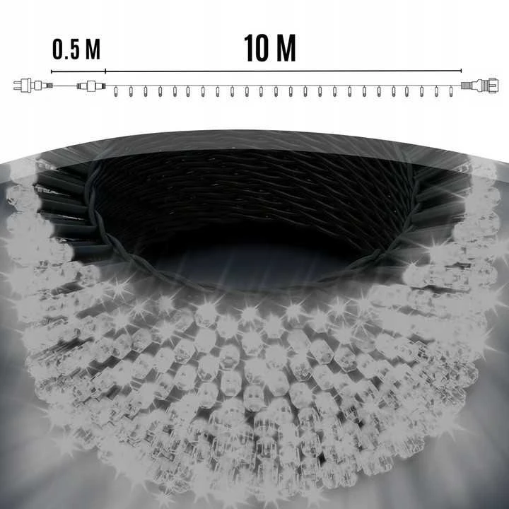 Extralink | Kalėdinės lemputės | Kalėdos, 10 m, 100 LED, baltos, šaltos, lauko, vidaus, maitinamos baterijomis