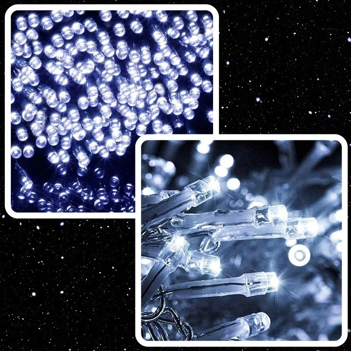 Extralink | Kalėdinės lemputės | Kalėdos, 10 m, 100 LED, baltos, šaltos, lauko, vidaus, maitinamos baterijomis