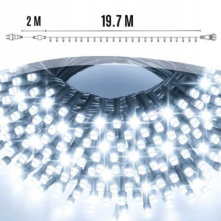 Extralink | Kalėdų eglutės lemputės | Kalėdos, 21,7 m, 300 LED, lauko, vidaus, šaltai balta