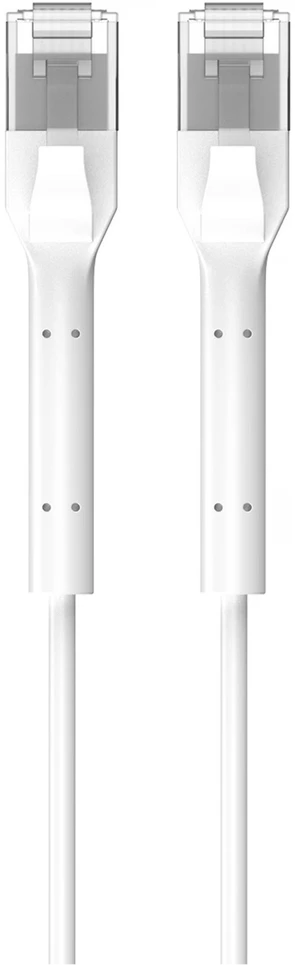 Extralink Cat.6A U/FTP 3m 1Gbps Baltas, LAN patch cord, copper twisted pair network cable, angled connector