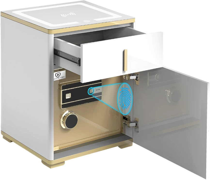 Extralink Užrakto žvaigždė | Elektroninis seifas prie naktinio stalelio | su indukciniu įkrovimu