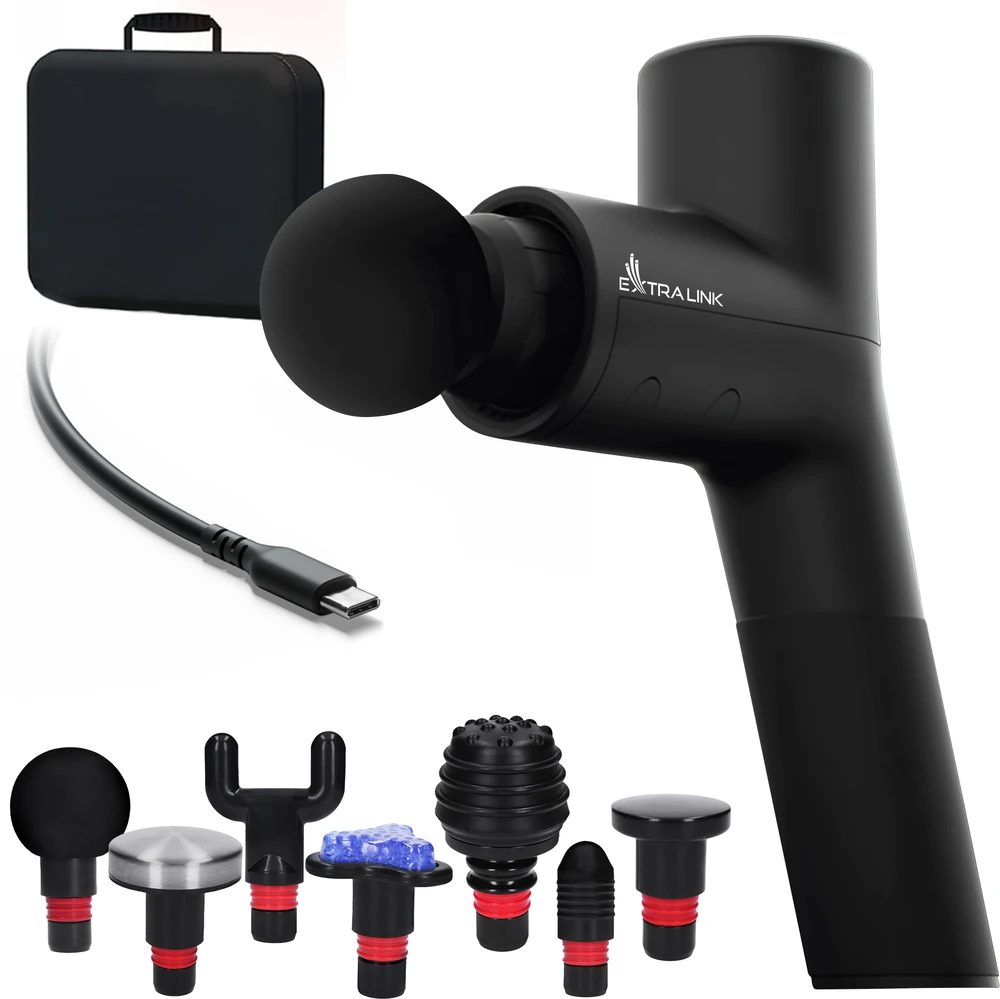 Extralink Massage Gymgun Fit 2.0 Pro | Masažo pistoletas | 7 galvos, 6 režimai