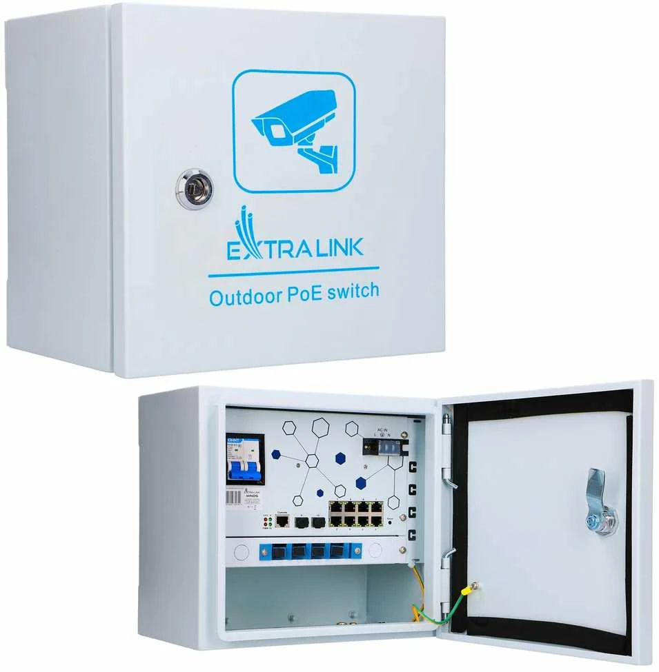 Šakotuvas Extralink EX.32794 tinklo komutatorius Valdomas L2 Gigabit Ethernet (10/100/1000) Maitinimas per Eternetą (PoE) Balta