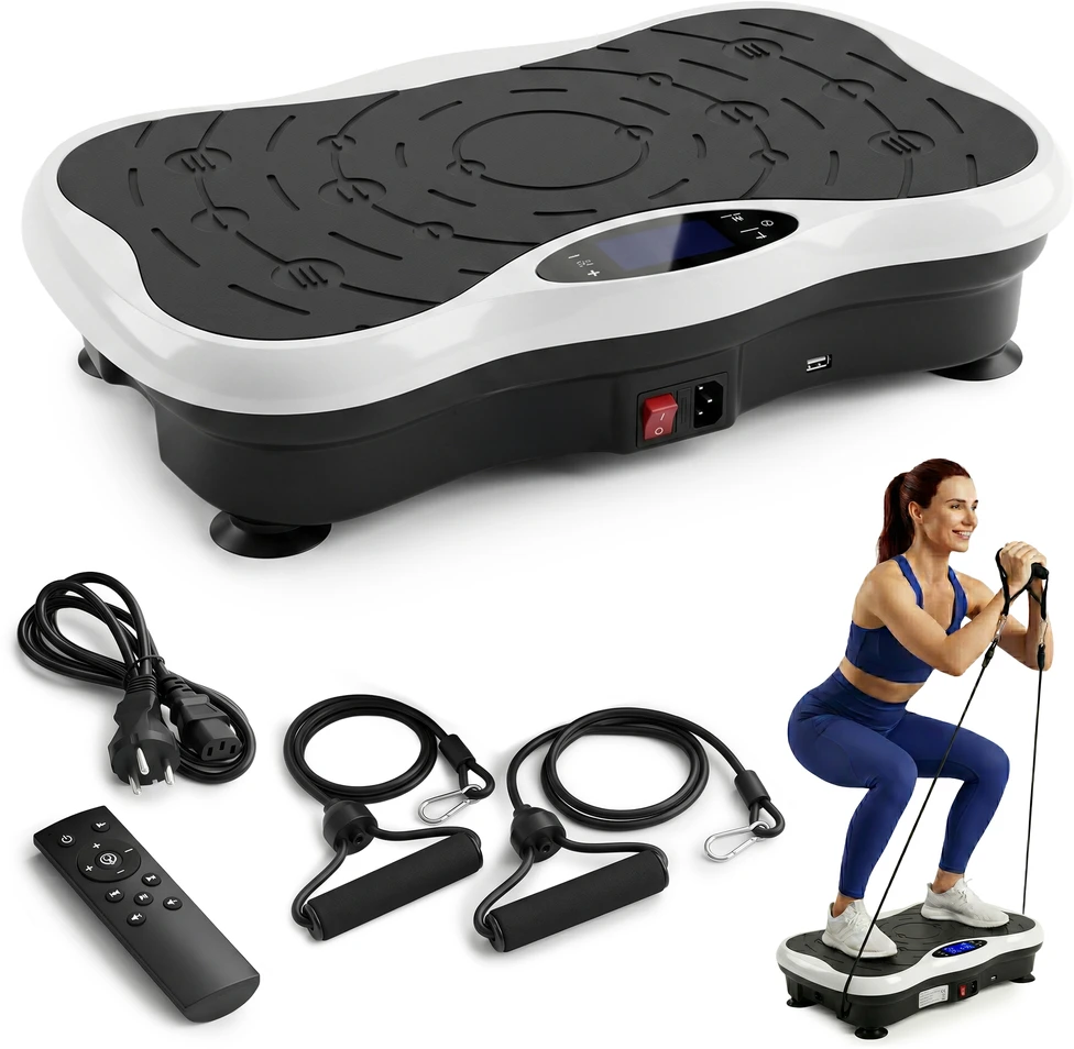 Extralink „Moonwalk Spin Move“ vibracijos platforma fitneso pratimams 200 W balta