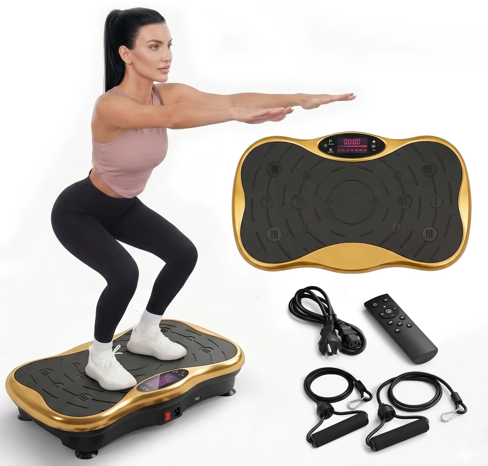Extralink Moonwalk Spin Move Platofrma Wibracyjna do Ćwiczeń Fitness 200W auksinė