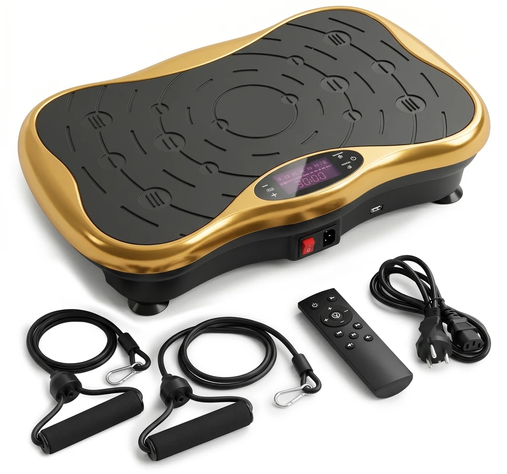 Extralink Moonwalk Spin Move Platofrma Wibracyjna do Ćwiczeń Fitness 200W auksinė