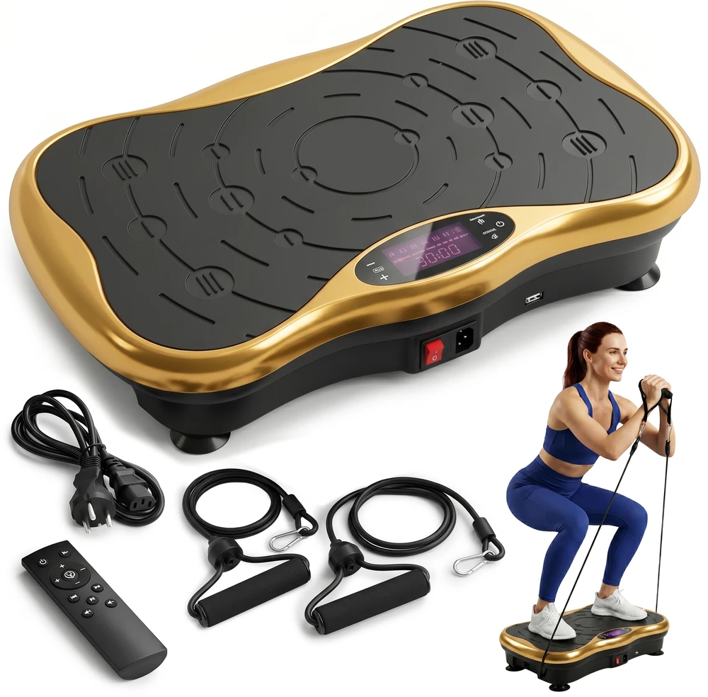 Extralink Moonwalk Spin Move Platofrma Wibracyjna do Ćwiczeń Fitness 200W auksinė