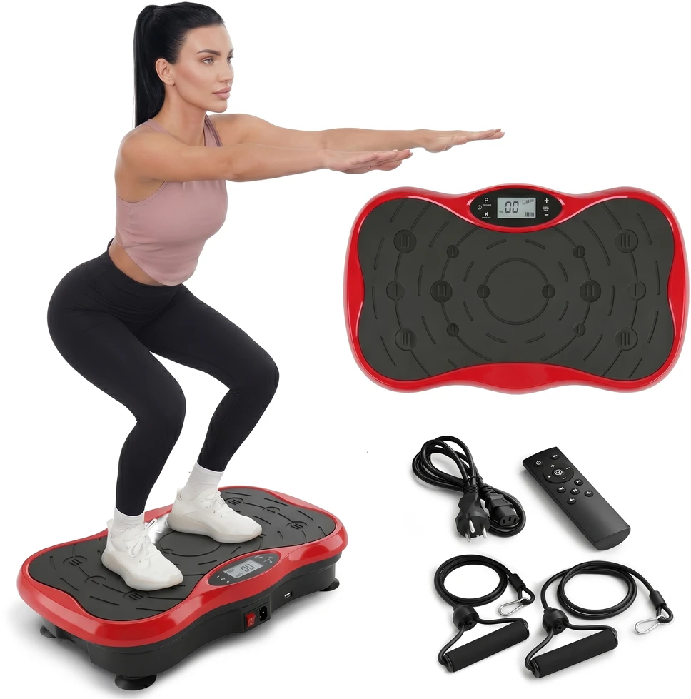 Extralink Moonwalk Spin Move vibracinė platforma fitneso pratyboms 200 W raudona