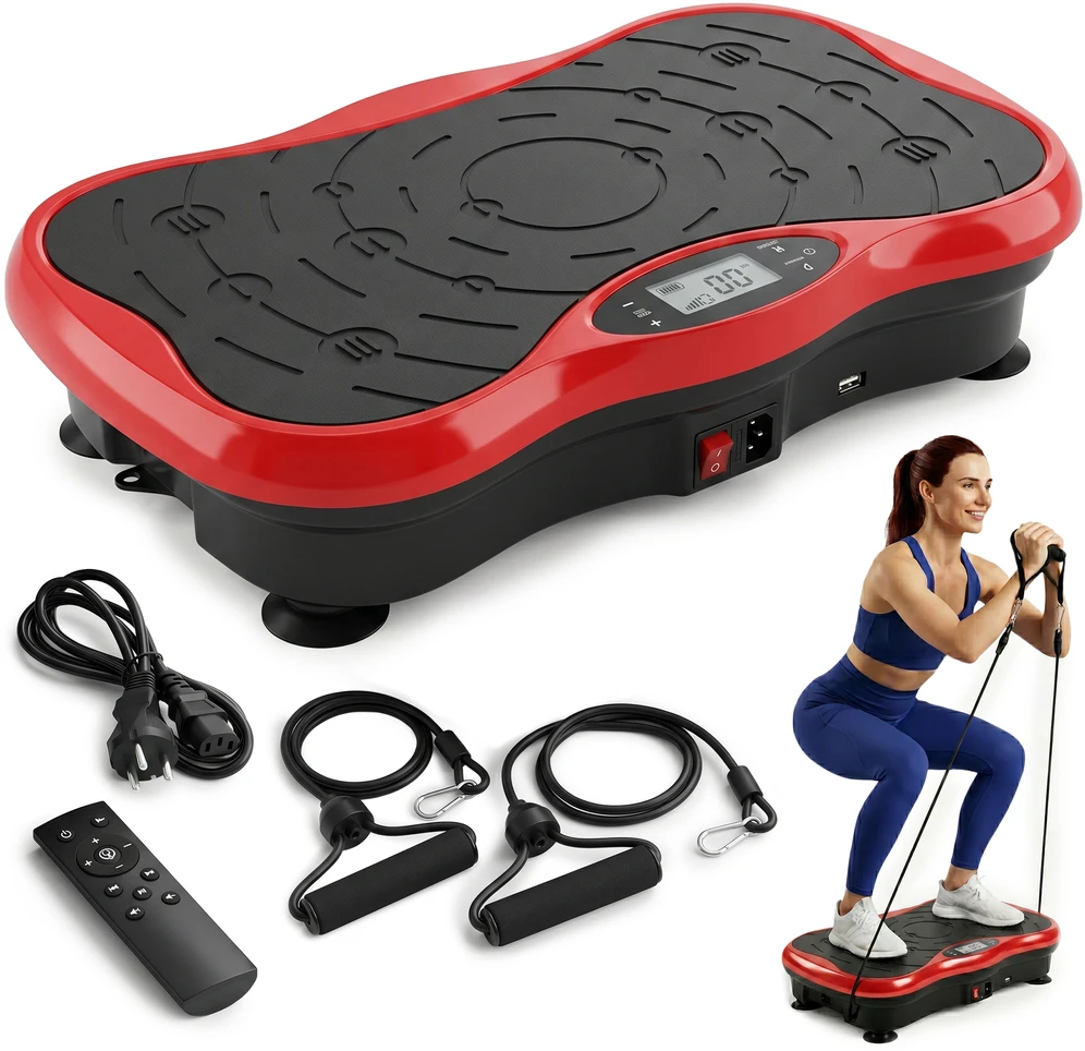 Extralink Moonwalk Spin Move vibracinė platforma fitneso pratyboms 200 W raudona