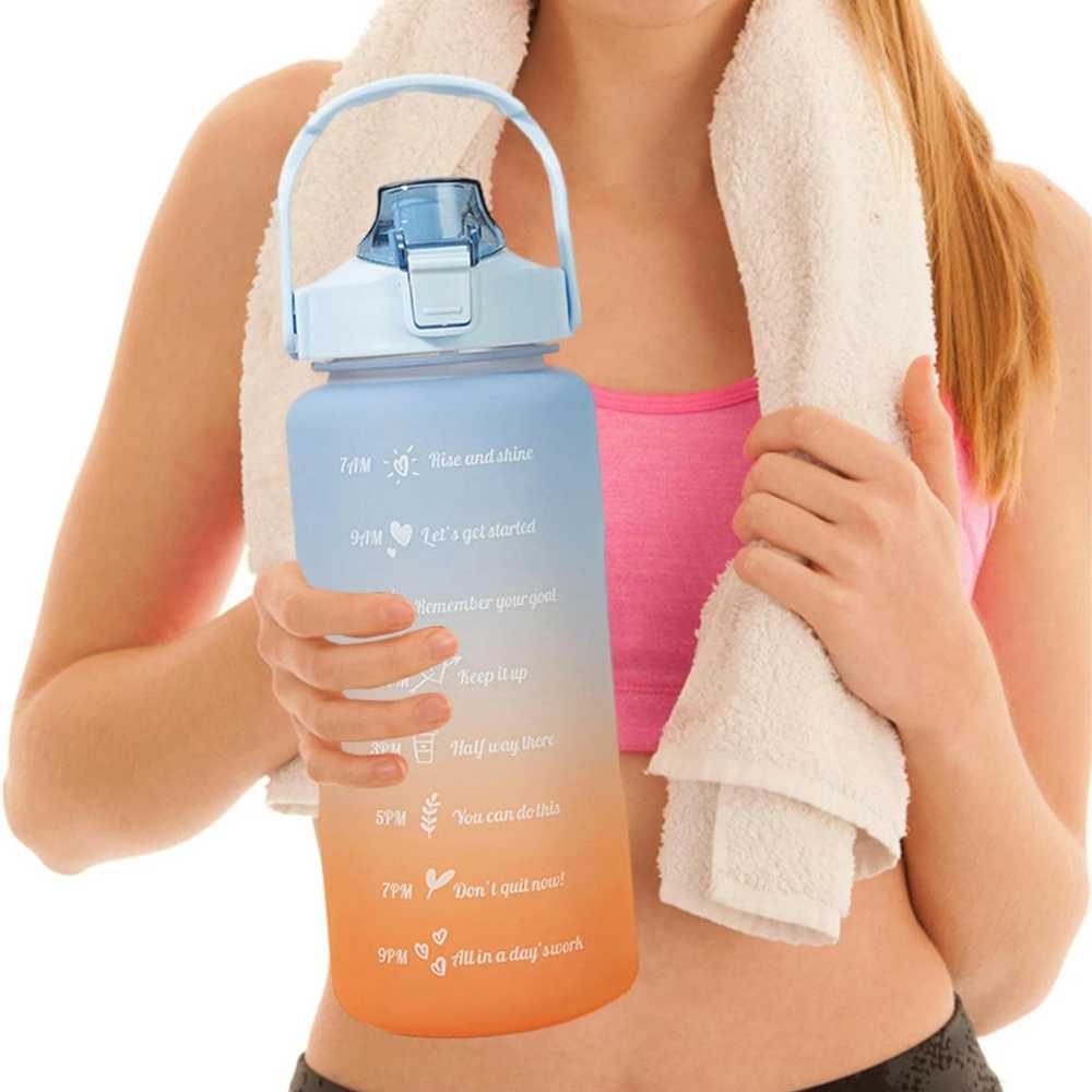 Gertuvė Extralink Motivational Vanduo Bottle, 2000ml Sports Vanduo Bottle, Mėlyna-Oranžinis, BUT-993