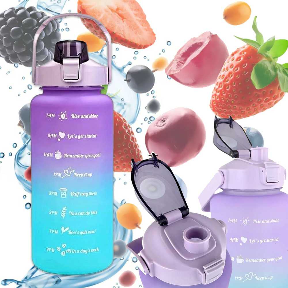 Gertuvė Extralink Motivational Bottle, Vanduo Bottle, 2000ml, Violetinė-Mėlyna, BUT-992