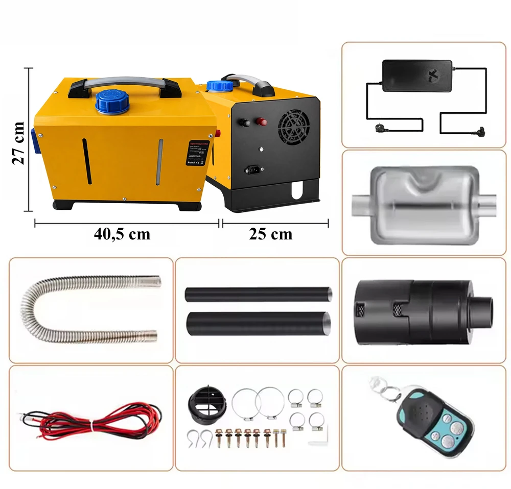 Extralink | Nagrzewnica Spalinowa | Dmuchawa Olejowa WEBASTO 8kW 12/24V Bluetooth