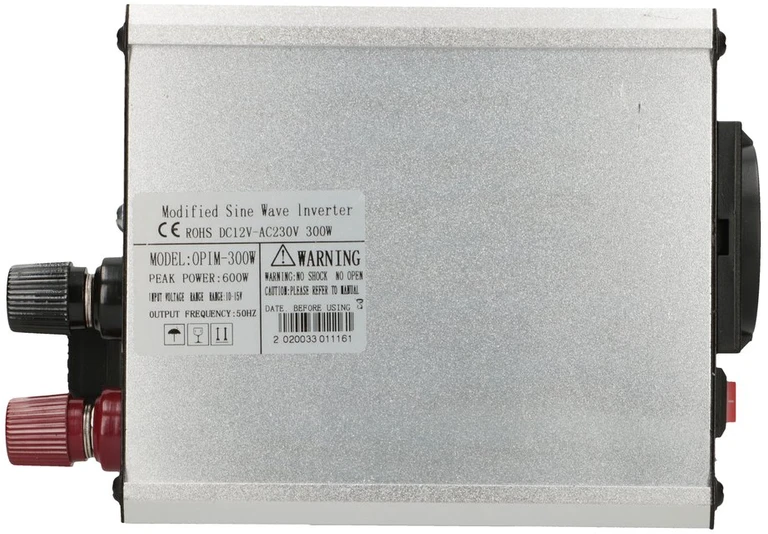 EXTRALINK automobilio įtampos keitiklis 12V-230V 300W modifikuotas sinusas OPIM-300W