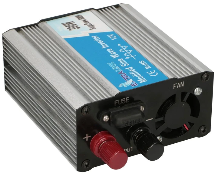 EXTRALINK automobilio įtampos keitiklis 12V-230V 300W modifikuotas sinusas OPIM-300W