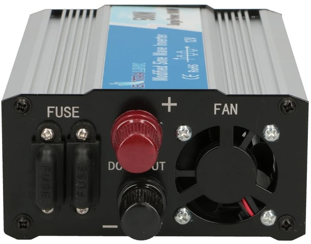 EXTRALINK automobilio įtampos keitiklis 12V-230V 500W modifikuotas sinusas OPIM-500W