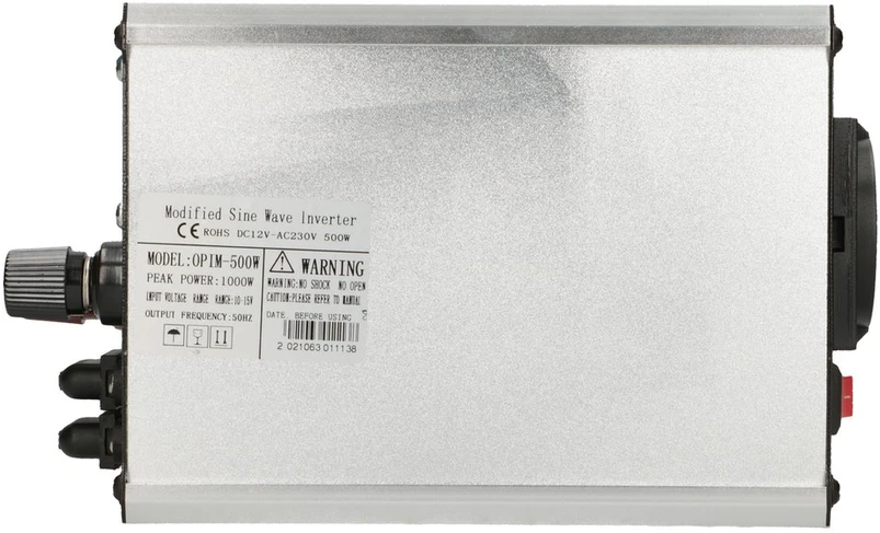 EXTRALINK automobilio įtampos keitiklis 12V-230V 500W modifikuotas sinusas OPIM-500W