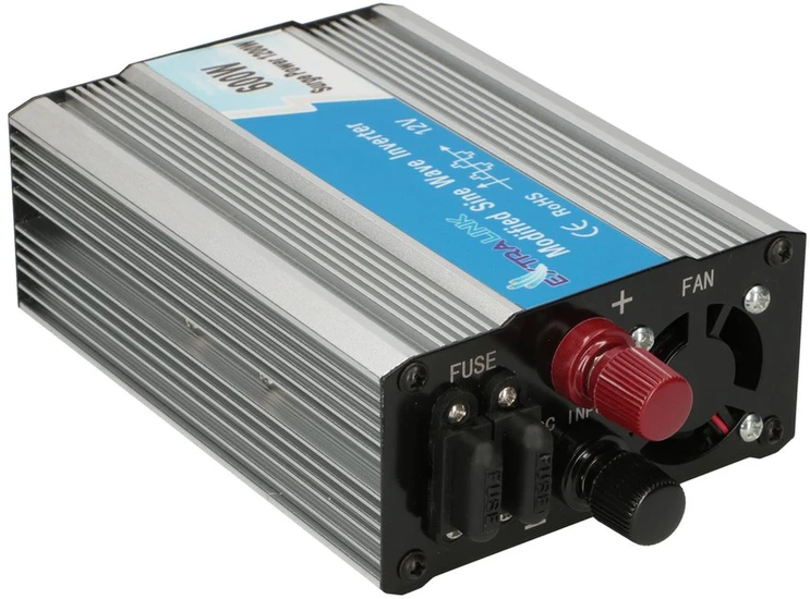 EXTRALINK įtampos keitiklis 12V-230V 600W modifikuotas sinusas OPIM-600W
