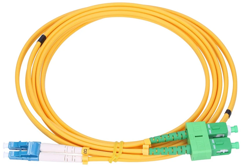 Extralink SC/APC-LC/UPC | Jednomodowy, Duplex, G652D, 3mm, 1m