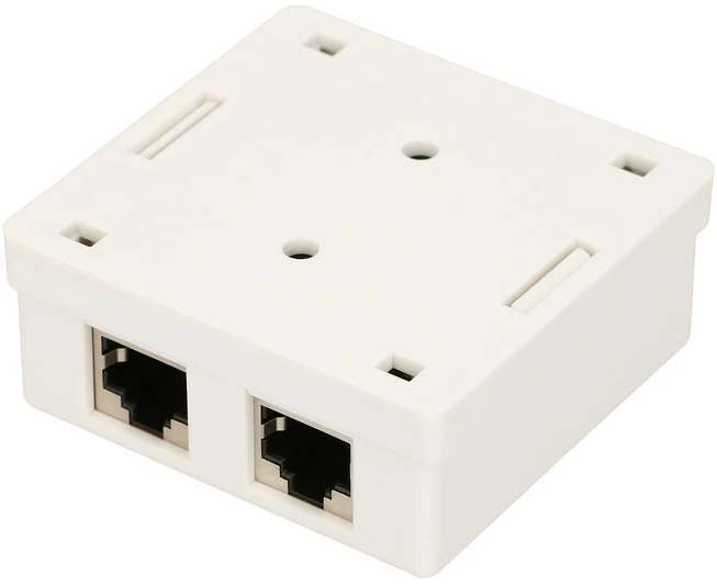 „Extralink“ paviršinio montavimo lizdas, 2x RJ45 CAT5E STP
