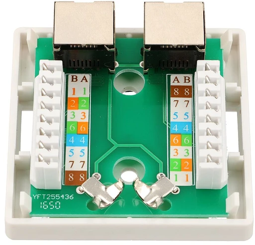 „Extralink“ paviršinio montavimo lizdas, 2x RJ45 CAT5E STP