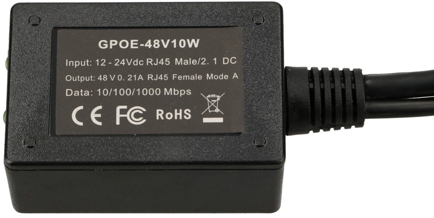 ExtraLink EXTRALINK 1 PORT GIGABIT POE INJEKTORIAUS SU 10-30V IKI 48V INVERTERIU
