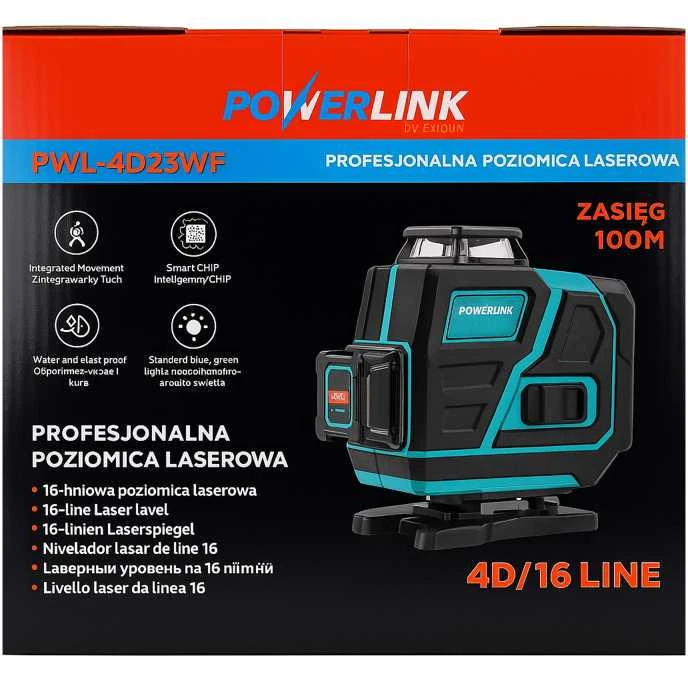 EXTRALINK POWERLINK lazerinis nivelyras 4D/16 linijų 100M PWL-4D16