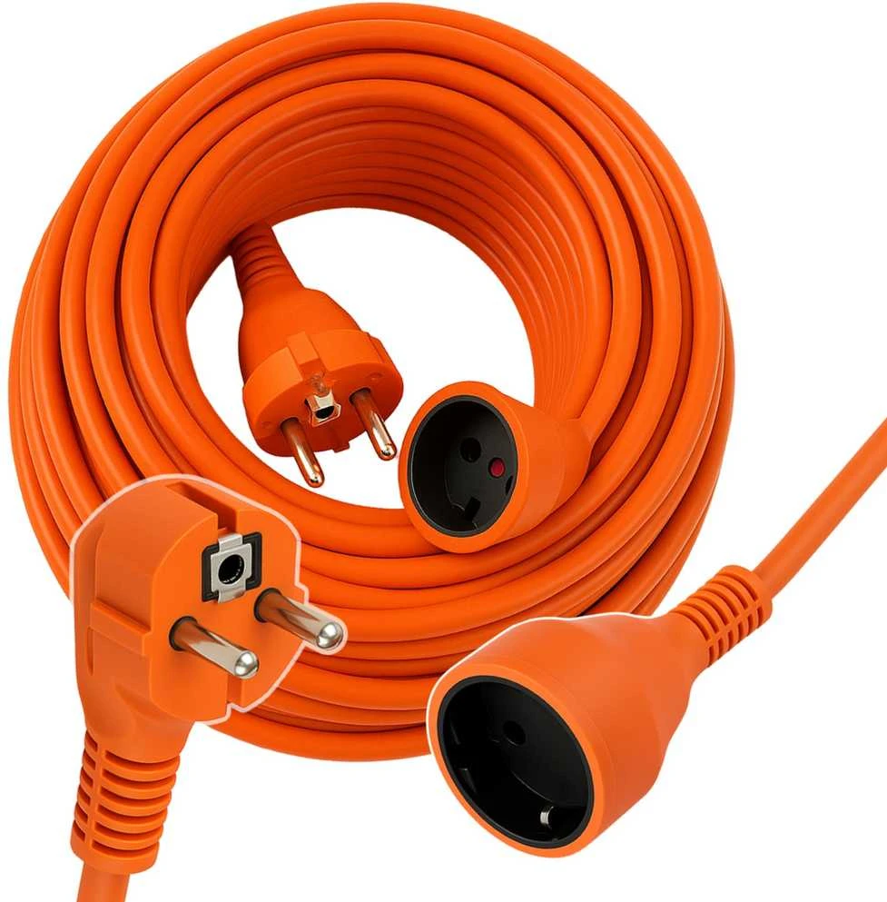 „Extralink PowerLink“ | Maitinimo ilgintuvas | 50 m, oranžinis, neįžemintas, 2 x 1,5 mm²