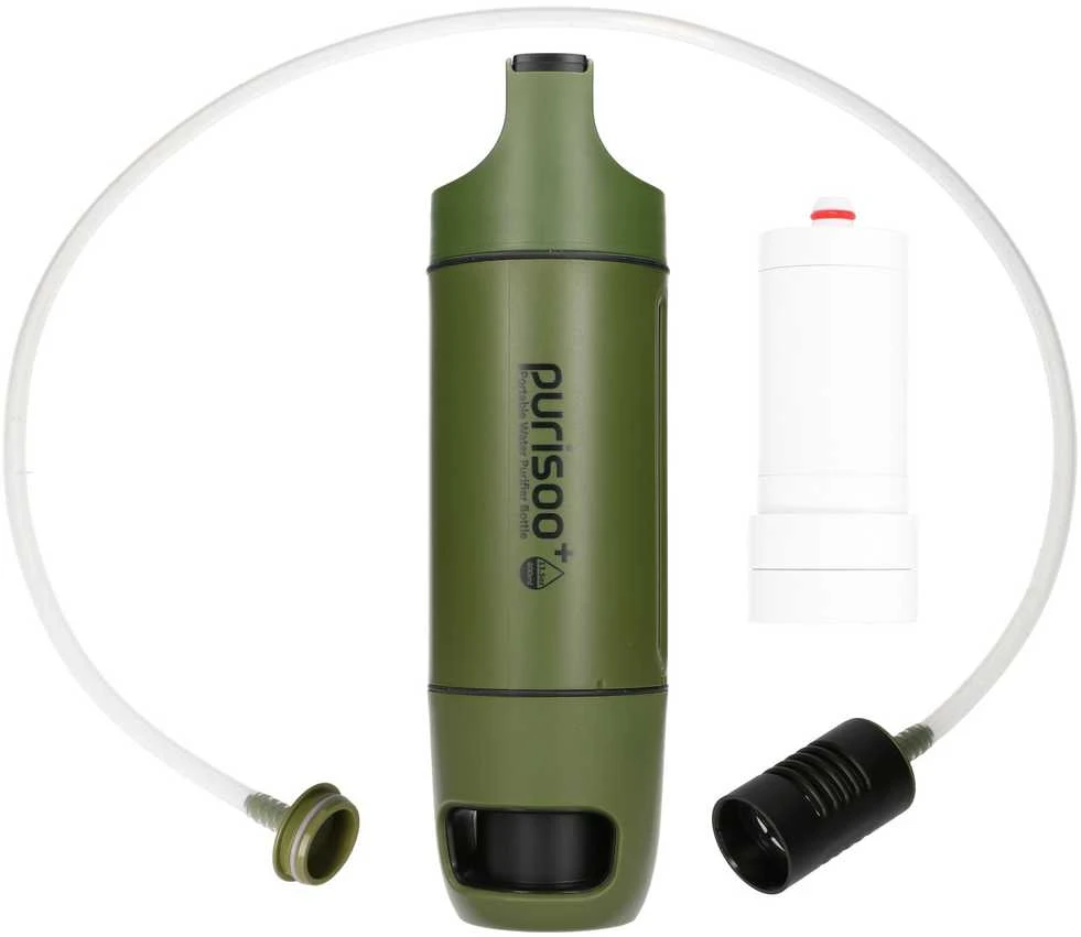 Gertuvė Extralink Purisoo+ Zielona | Buteliukas su Systemem Filtrującym | su Pompką, 400ml, filtras UF + ACF