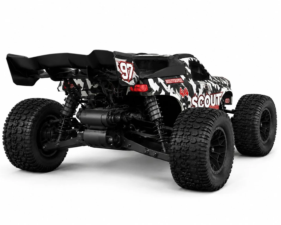 EXTRALINK RC SC10 remote-controlled car 1/10 brushless 4WD extreme truck juodas