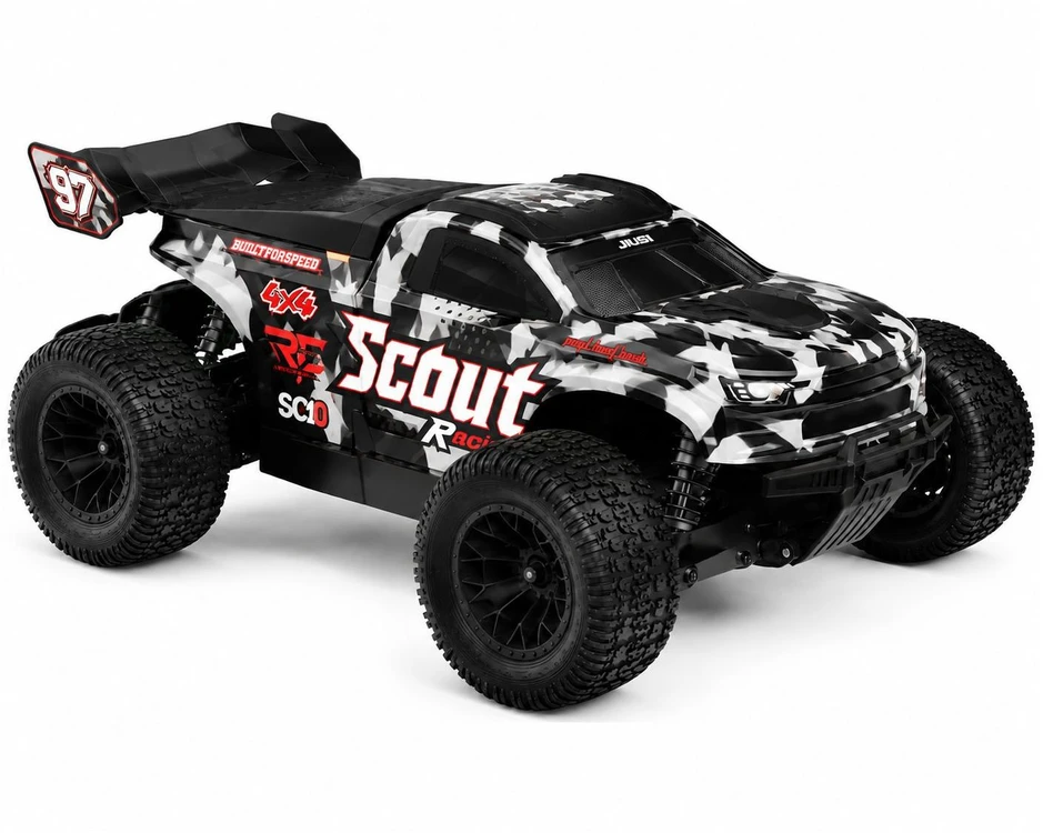 EXTRALINK RC SC10 remote-controlled car 1/10 brushless 4WD extreme truck juodas
