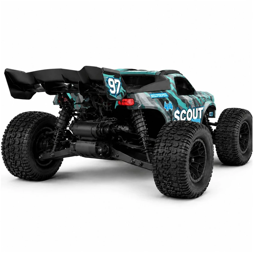 EXTRALINK RC SC10 remote-controlled car 1/10 brushless 4WD extreme truck mėlynas