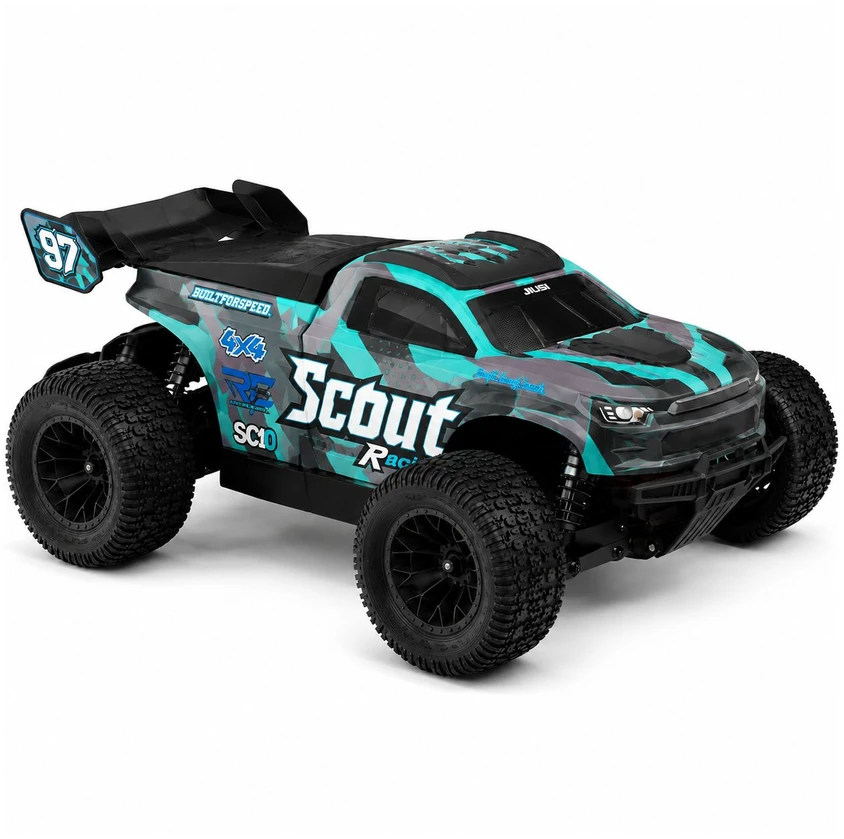 EXTRALINK RC SC10 remote-controlled car 1/10 brushless 4WD extreme truck mėlynas